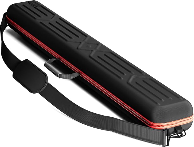 Casemaster Parallax Pro 2x2 Pool Cue Case, Holds 2 Butts and 2 Shafts, Foam-Padded Pool Stick Case, Water-Resistant 600D Oxford Fabric, Lightweight with Accessory Pocket