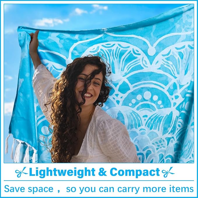 Vikumond Oversized Turkish Beach Towel Blanket XXL Cotton Sandproof Towels Boho Woven Extra Large Big Sand Free Giant Throw Blankets Huge Quilt XL Picnic Camping Necessities Cloud for Adult Gifts