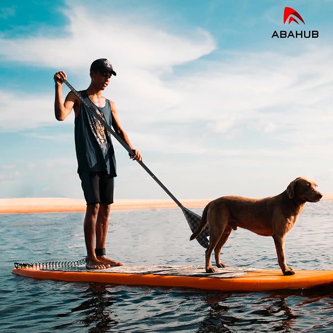 Abahub 3-Piece Stand up Paddles, Lightweight Paddleboard Paddle Oars for Paddleboard, Adjustable Aluminum Alloy Shaft 68" - 84"
