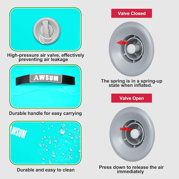 AWSUM Gymnastics Barrel Tumbling Equipment Air Roller Training Inflatable Back Handspring Trainer for Octagon Tumble Mat Gym Cheerleading Home Use 1 PCS，No Electric Pump
