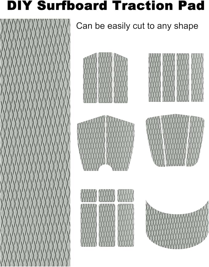 Hjdeck Universal Surfboard Pad EVA Foam Boat Flooring Decking Sheet Self-Adhesive Non-Slip Deck Grip Mat Marine Carpet for Yacht Boat Kayak Decking Golf Cart Fishing Boat RV Surfing Traction Pad