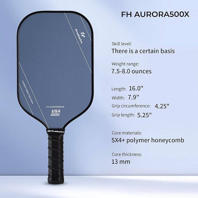 FH-500 T700 Pickleball Racket, 14MM Thick Two-Handed Offensive Pickleball Racket, Speed and Control