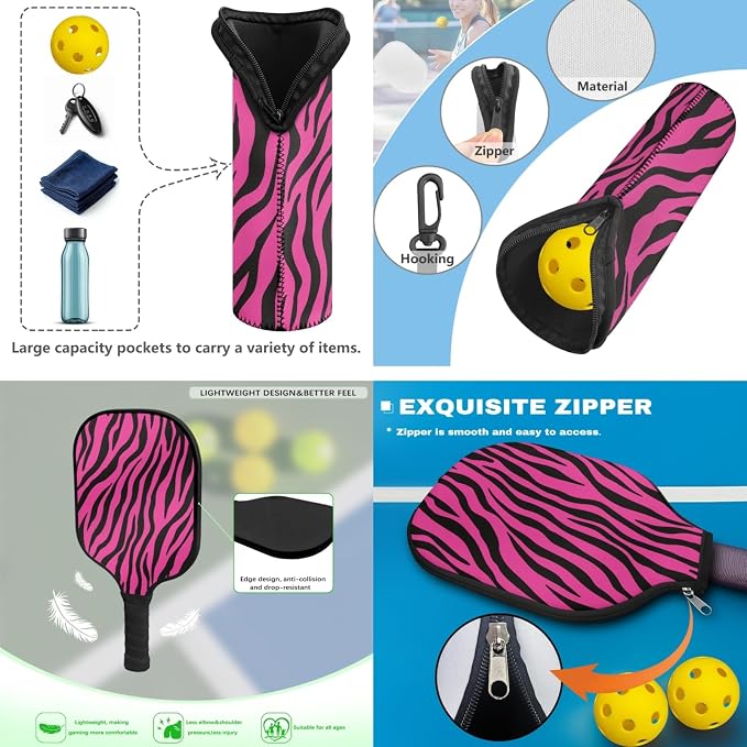 Pickleball Paddles Set 3PCS Pickleball Paddle Case Pickleball Racket Pickleball Bag Ideal for Beginners Gifts