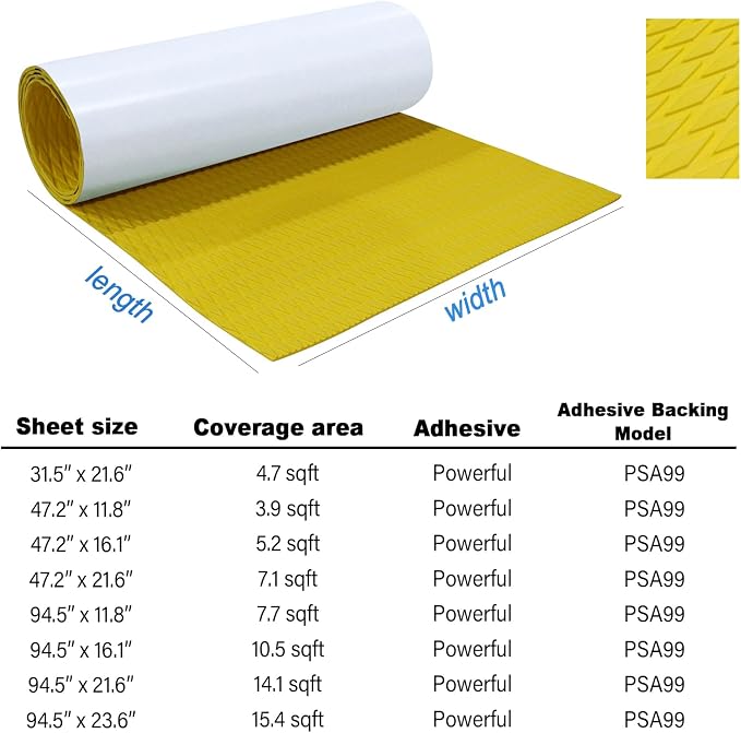 HZshark EVA Foam Boat Decking Sheet Universal DIY Surfboard Traction Pad Non-Slip Grip Mat Trimmable Sheet for Kayak RV Yacht Pool Skateboard Skimboard Step Green Yellow Orange Blue Dark Grey Black
