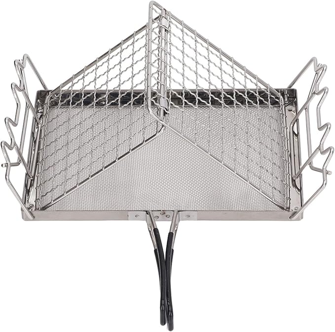 Camping Stove Toaster, Stainless Steel Portable Foldable Stable Structure Gas Toaster for Outdoor Stovetop Camping