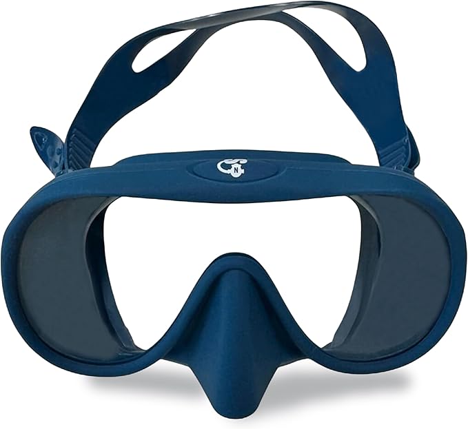 Spartacus Frameless Dive Mask, Ultra-Clear Low-Iron Glass, Wide View, Low Volume, 100% Silicone Skirt