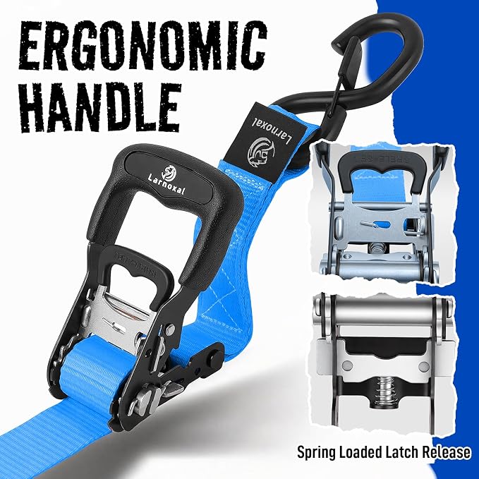 Ratchet Straps, 1.5 inch x 15 ft(4 Pack) Heavy Duty Tie Down Straps, Ratchet Tie Down Straps with Soft Loops-5,208 lbs (Blue)