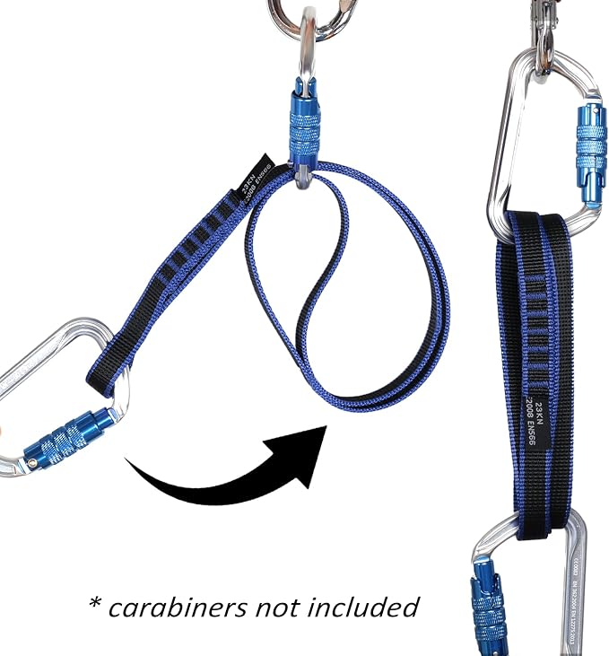 18mm Nylon Climbing Sling Runner 23KN CE2008/EN566 Certified - Webbing Straps for Outdoor Rock Climbing, Rappelling, Swing, Yoga Hammock etc