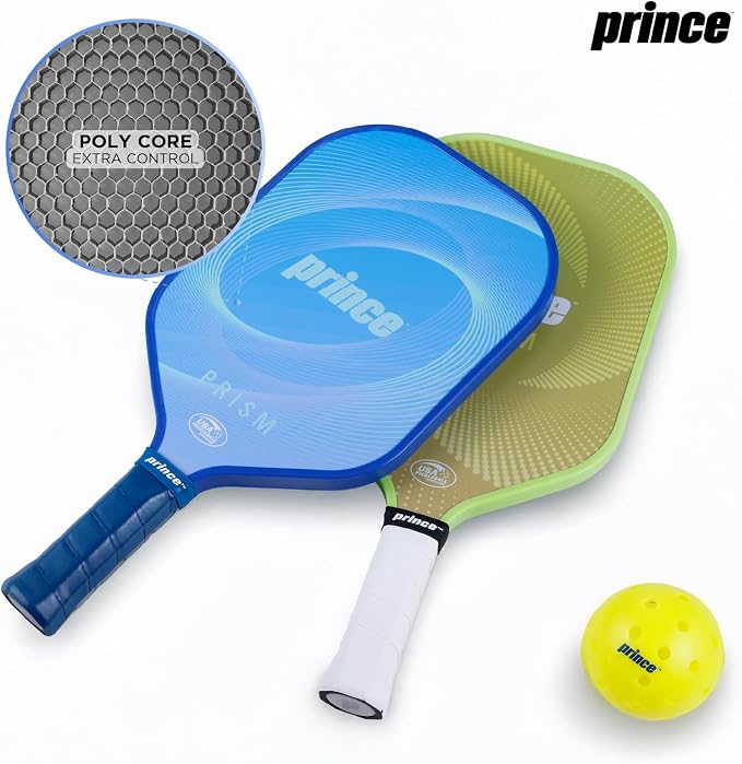 Prince - Pickleball Set for 6 Players with Paddles, Precision Engineered Pickleball Balls with 40 Holes Pattern, Ideal for Sports Enthusiasts