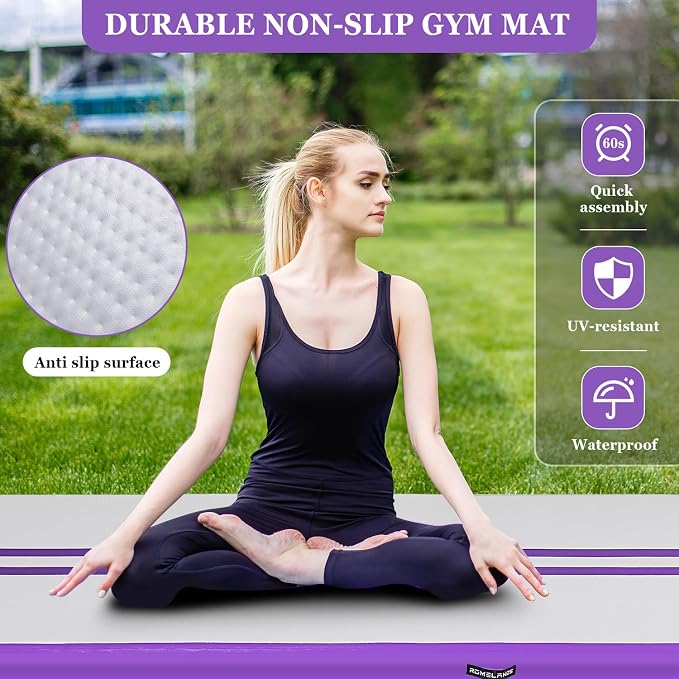 Inflatable Air Gymnastics Mat 10ft/13ft/16ft Tumbling Mats Training Mat Tumble Track Mats with Electric Air Pump for Home/Gym/Cheerleading/Beach/Outdoor Exercise (4 inches Thick)