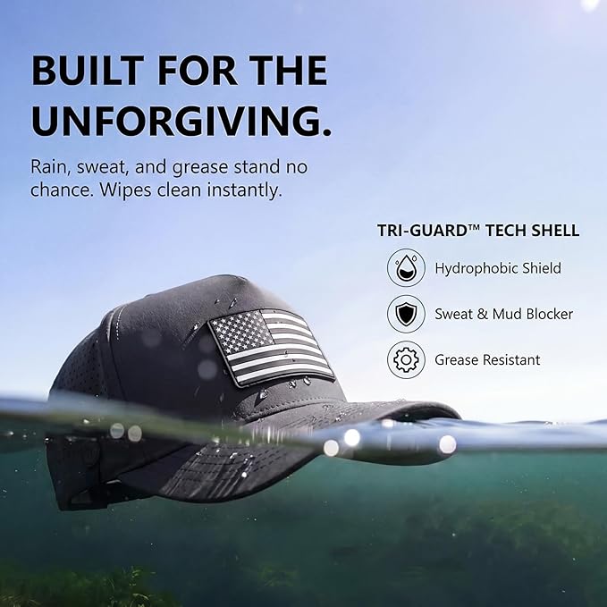 TOP-EX Performance Baseball Hat for Men Water Resistant Golf Cap Running Cooling Snapback Laser Perforated