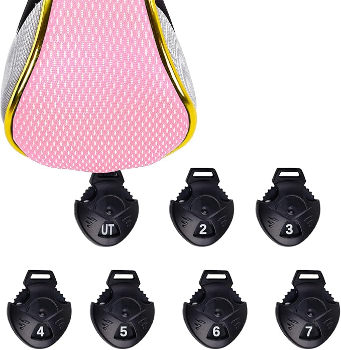 Andux 4Pcs/Set Gold Golf Hybrids Club Head Covers with Dial No. Tag MT/HY12