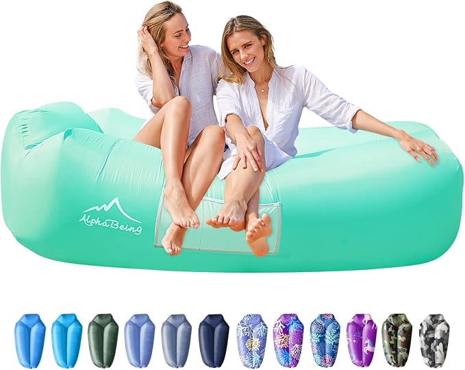 AlphaBeing Inflatable Lounger Beach Chair Accessories, Air Sofa Hammock Inflatable Couch for Camping Backyard Lakeside with Compression Sacks, Ideal Outdoor Gifts for Adults
