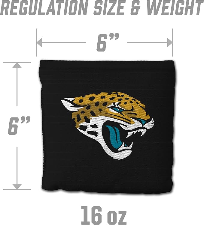 YouTheFan Officially-licensed NFL Set of 8 Cornhole Bags - All Weather Dual Sided Slide & Stop - regulation size
