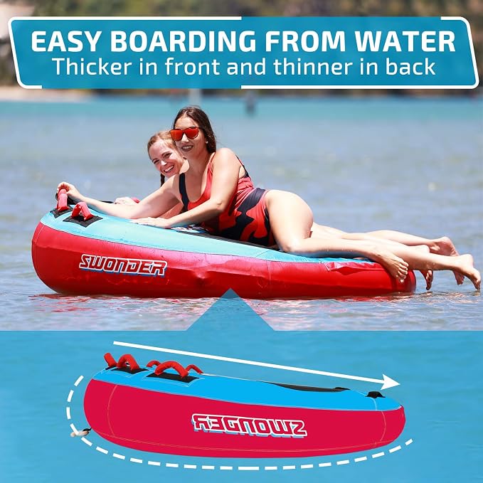 Swonder Towable Tubes for Boating, 65’’ & 75’’ Boat Tubes and Towables - Newport Classic Round Inflatable Tubes for Boats to Pull