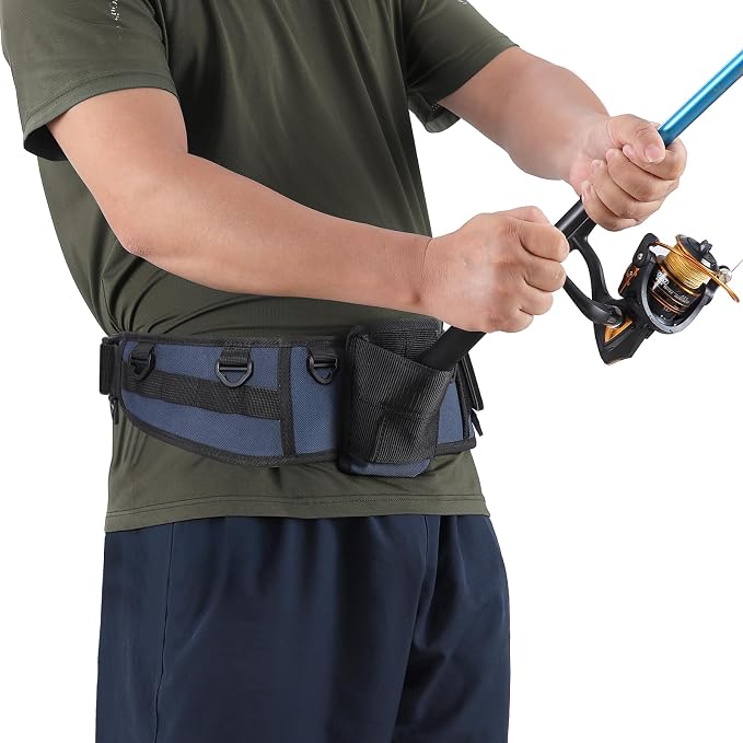 PELLOR Fishing Belt Rod Holder Adjustable Fishing Wading Belt