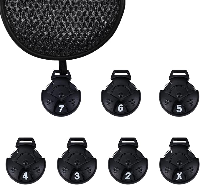 Andux 4pcs Long Neck Golf Hybrid Club Head Covers Dial No. Tag CTMT-02 | Mesh Breathable material | all the Same Size | Coloured Piping | Pull-On Closure