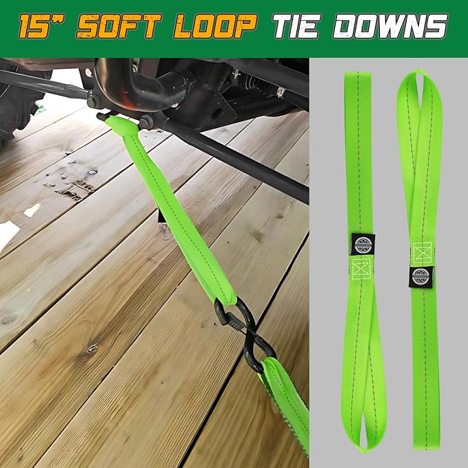 STARLEAPARTS Retractable Ratchet Straps(2PK 1.0INX12FT) - 1,500lb Break Strength, Ratchet Strap Heavy Duty with Rubber Coated Handle, Perfect Auto Ratchet Straps for Motorcycle, Kayak and Trucks