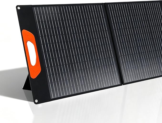100W Portable Solar Panel, Monocrystalline ETFE Solar Charger with 23.5% High Conversion Efficiency, Foldable Solar Panel with MC4 Output for Portable Power Station, Camping, RV, Outdoor Emergency