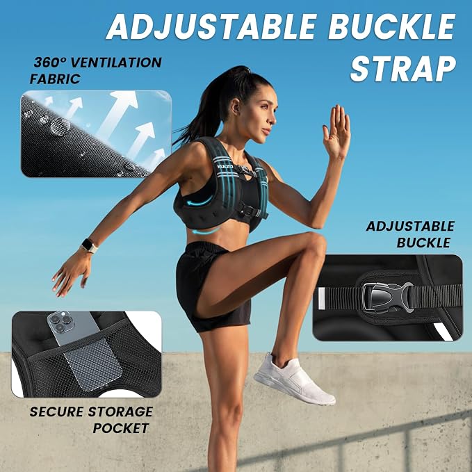 Weighted Vest Woman 6/8/12/16/20/25/30lb Weight Vest for Women Men Body Weight Vests for Walking Strength Training Running Workout Jogging Fitness
