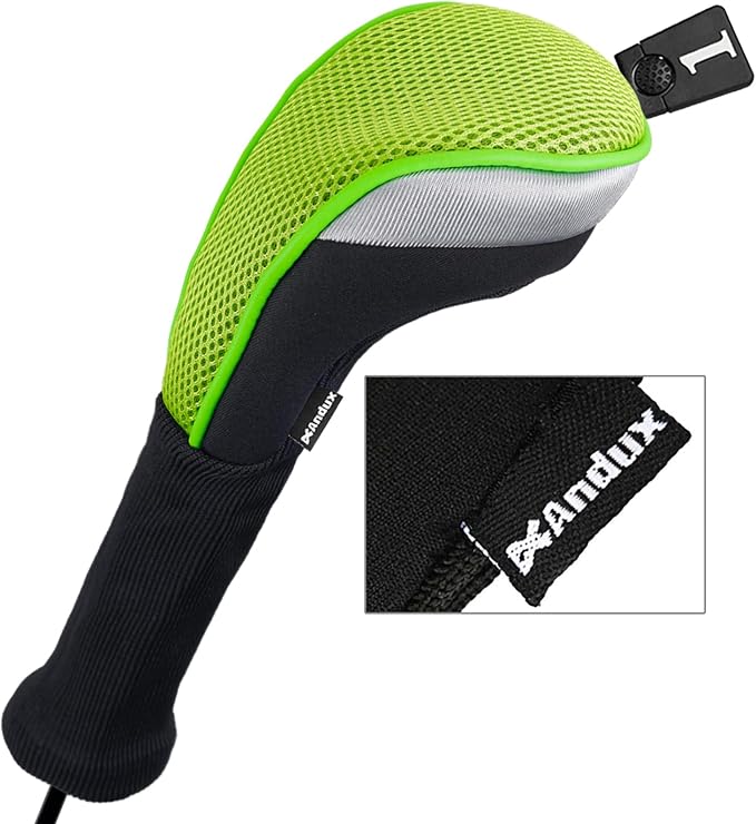 Andux 6pcs/Set Golf Club Head Covers Woods Hybrid Long Neck | 3 Hybrid Club Head Covers + 3 Woods Club Head Covers