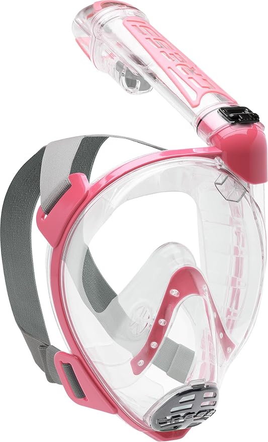 Cressi Adult Snorkeling Full Face Mask - Wide Clear View, Anti-Fog System - Easy Breathing: Safety First - New 2019 - Duke Dry: Designed in Italy: Quality Since 1946