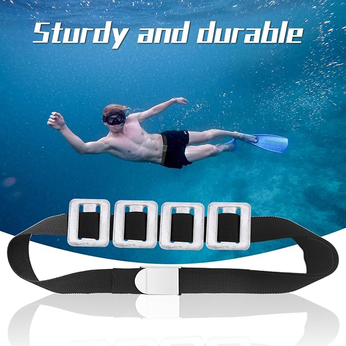 5 Pcs 2.2 lb Scuba Weight Belt Set, Diving Weight Belt with Metal Block Buckle Dive Weights Nylon Dive Belt Suitable for Free Diving