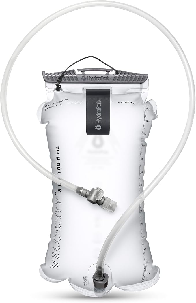 HydraPak Velocity Hydration Reservoir (1.5L, 2L, 3L), Ultralight Water Bladder, Self-Sealing Bite Valve, Leak Proof, Reversible, Dishwasher Safe