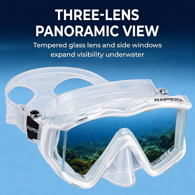 Rapido Clareza Three Lens Mask and Snorkel Combo