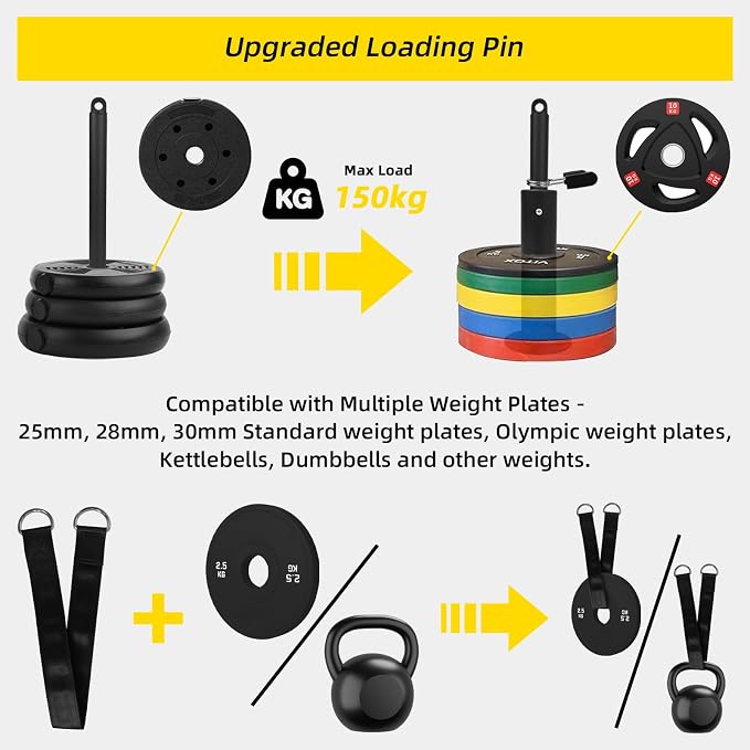 LAT Pulldown Pulley System for Home Gym Cable Machine Pulley Attachment Set Power Cage Weight Lifting Workout Kit