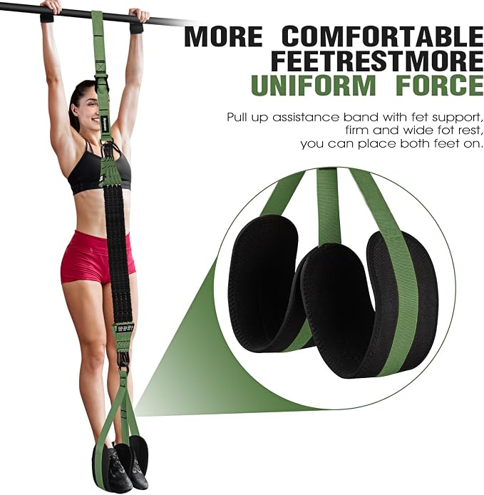 Ayombo Pull Up Assistance Bands, Resistance Bands for Pull Up Bar Workout, Adjustable Heavy Duty Pull Up Assist Equipment with 4 Assistance Bands, Home Gym Fitness Exercise Strength Training