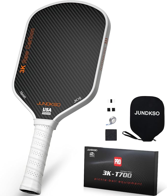 Carbon Fiber Pickleball Paddles USAPA Approved Raw Carbon Frosted