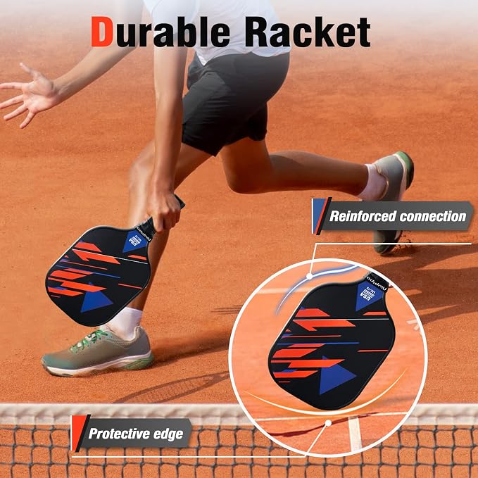 niupipo Pickleball Paddles Set of 2 or 4, USAPA Approved Fiberglass Pickleball Paddle Set with Balls and Bag, Polypropylene Honeycomb Core, Lightweight Pickleball Paddles for Beginners Men Women