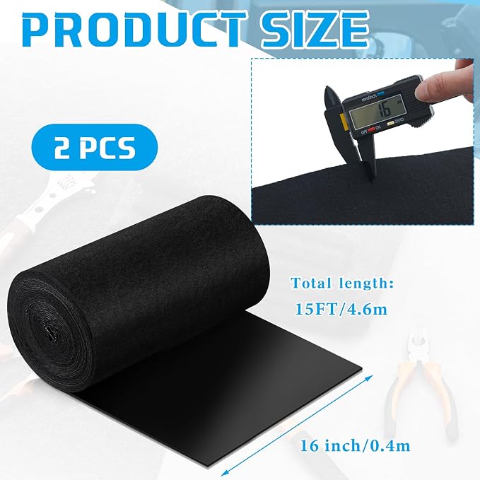 Tinideya Black Boat Trailer Bunk Carpet Water Proof Bunk Carpet Marine Boat Bunk Carpet Outdoor Boat Trailer Bunk Covers Trailer Boat Bunk Padding for Boats Trailers