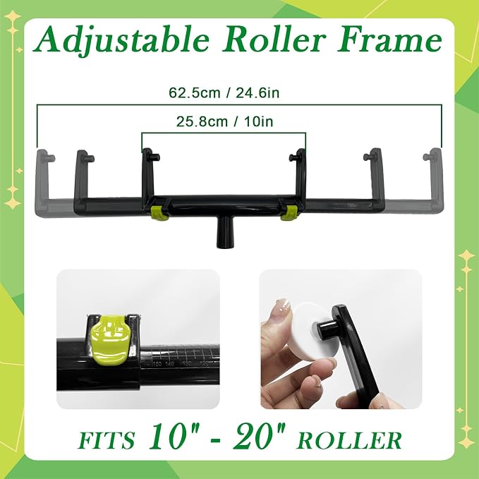 18 Inch Paint Roller Kit, 18” Paint Rollers, 24 Inch Paint Tray, 9”-18” Adjustable Roller Frame, 2.13-4.69ft Extension Pole for Walls,Ceiling,Floors,Interior,Exterior Painting
