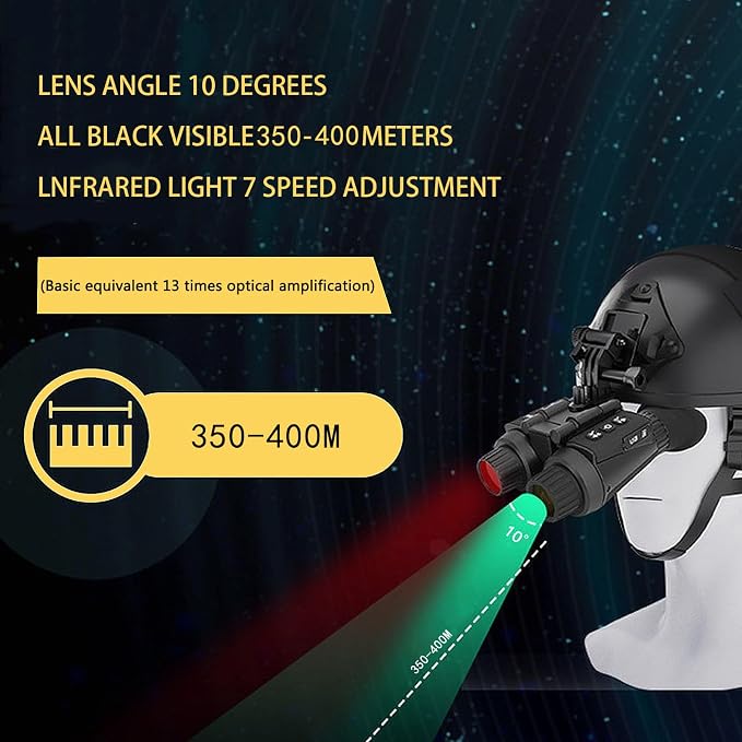 Night Vision Goggles Head Mounted 4K Rechargeable 1312FT Digital Infrared Night Vision Binoculars 8X Digital Zoom Night Vision Scope Can Save Photos/Videos,Lncluding 32GB SD Card (Basic)