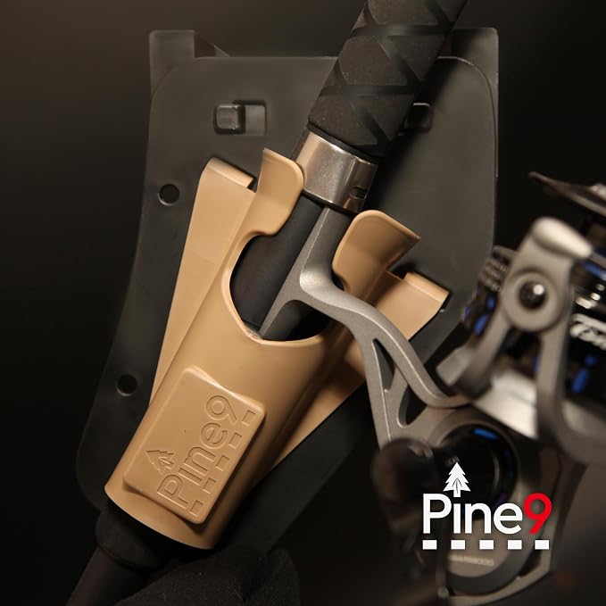 Ambie Fishing Rod Hip Holster - Patented Ambidextrous Quick-Draw Fishing Pole Holder, Made in USA - Spinning, Baitcaster & Centerpin Reels - Fits Any 1.5" Belt