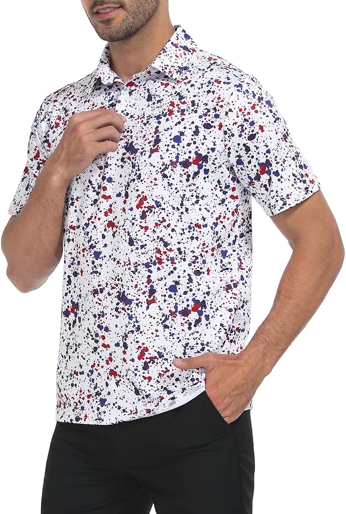 LRD Golf Shirts for Men UPF 50 Moisture Wicking Short Sleeve Polo Shirt