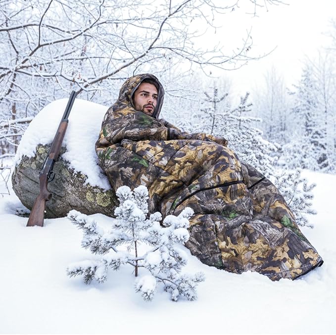 Wearable Sleeping Bag Adult Outdoor & Indoor Sleeping Bags Applicable Temperature 25℉-50℉ Designed for Camping, Hiking, Backpacking, and Other Outdoor Adventures