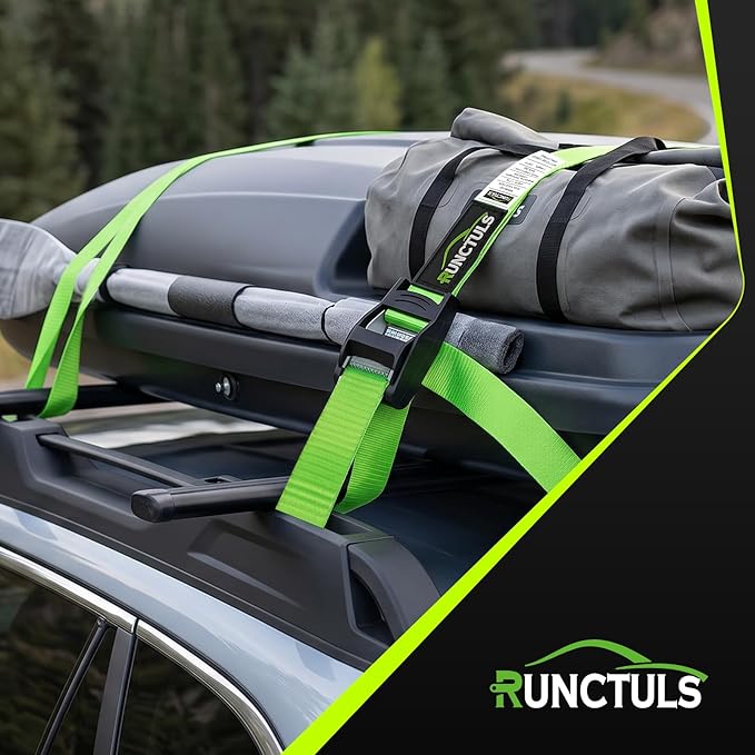 Lashing Straps Cam Buckle Tie Down Straps 1,320lb Max Break Strength, (4PK) 1in x 15ft Cam Buckle Pull Straps Roof Rack Straps for Kayak, Cargo Carriers, Cooler, Canoes