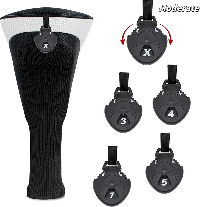 Wood Headcover Golf Club Covers Driver Headcovers Nylon Head Covers Designed to Fit All Woods - 3/4/5/6 Pack/Set Golf Accessories Suitable for Men and Women