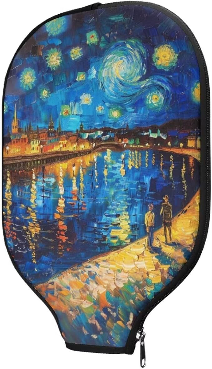Starry Night 1 Pieces Pickle Ball Paddles Cover Lightweight Pickleball Racket Sleeve Zippered Pickleball Paddle Case Portable Racket Cover for Pickleball Fits Most Rackets 8.7 X 11.4 Inch