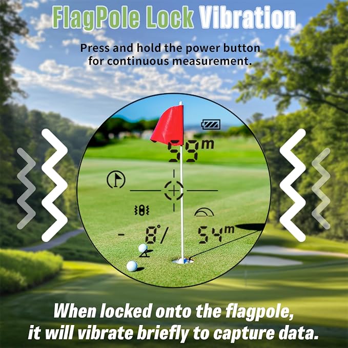 Golf Rangefinder & Hunting Range Finder with Slope Switch, 1300 Yards, 6X Magnification, Rechargeable Battery, Magnet Stripe, Flag Pole Locking Vibration, Golfing Accessories for Men