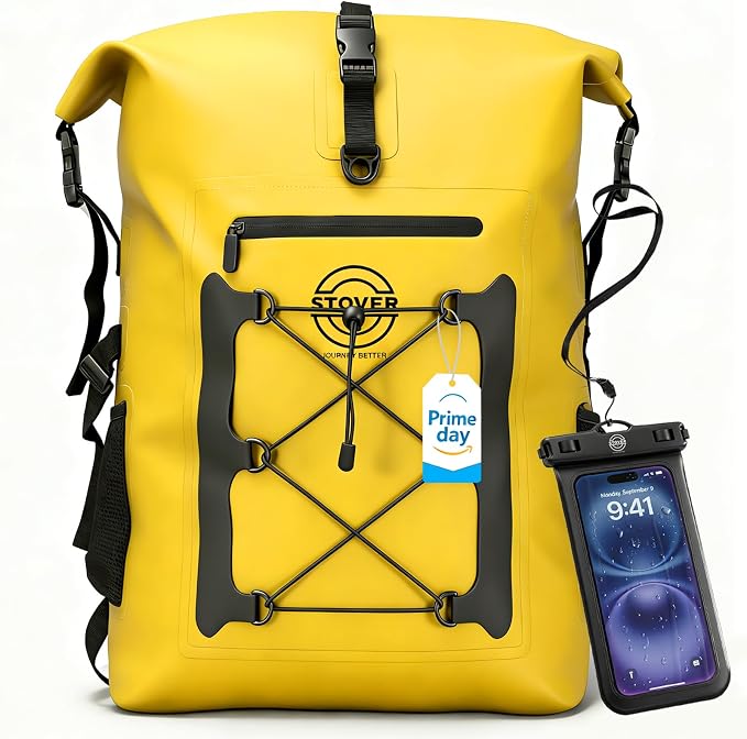 STOVER 5/10/25/30/40/55L Waterproof Dry Bag- Roll-Top Backpack w/Phone Case- Kayaking, Hiking, Camping, Boating- Men/Women