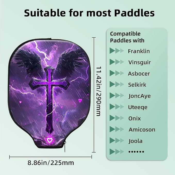 Pickleball Paddle Cover- Premium Water-Resistant Racket Sleeves with Reinforced Zippers, Universal Fit for USAPA Standard Paddles, Extra Padding Protection 6