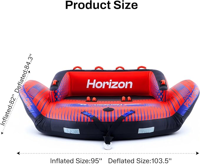 PEAKFLOW Towable Tube,Boat Tube,1-3 Person,Tubes for Boating,PVC Liner and Full Nylon Cover,Lake & Ocean Fun