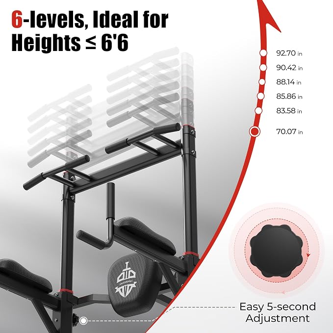 Sportsroyals Power Tower Pull Up Bar Station, 450LBS Stable Pull Up Dip Station for Home Gym Strength Training Equipment | FED Fitness