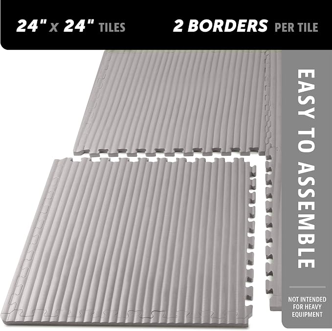We Sell Mats 3/4 Inch Thick Martial Arts EVA Foam Exercise Mat, Tatami Pattern, Interlocking Floor Tiles for Home Gym, MMA, Anti-Fatigue Mats, 24 in x 24 in