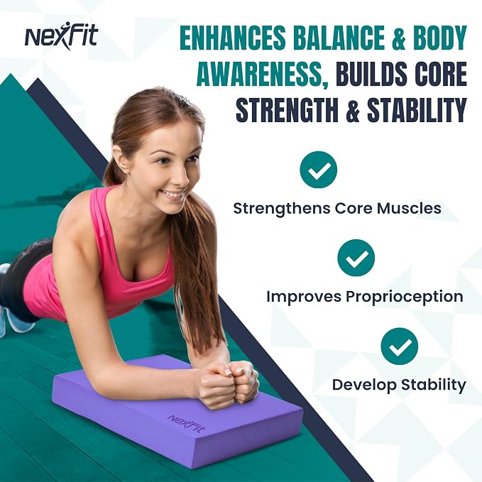 High-Density Balance Pad - Durable TPE Foam Balance Pad Physical Therapy, Foam Exercise Pad with Non-Slip Surface, Lightweight for Home & Gym Workouts, Core Strength & Balance Enhancement
