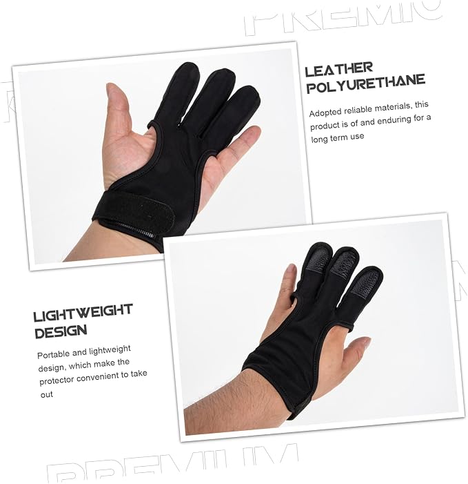 HANABASS 2pcs Archery Finger Stall Two Fingers Glove Wear-Resistant Archery Equipment Gloves